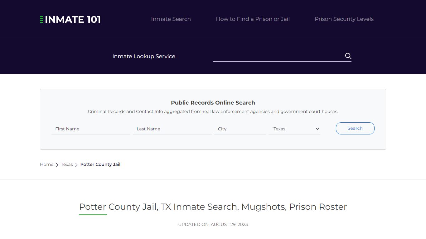 Potter County Jail, TX Inmate Search, Mugshots, Prison Roster